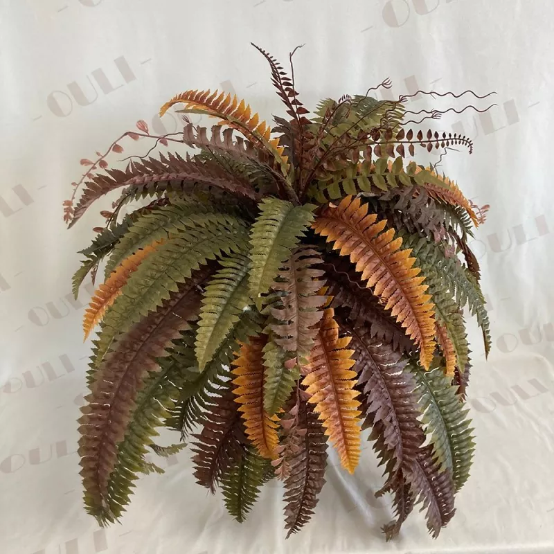 Artificial Boston Fern realistic texture silk material